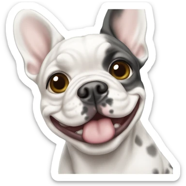 Merle frenchie with Hazel and teal eyes sticker