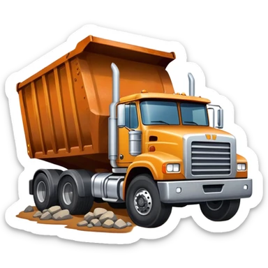 18 wheeler dumping rocks sticker