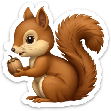 Long toothed squirrel swallows acorn, sleep sticker