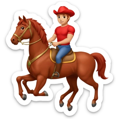 A tomato-man riding on a horse sticker