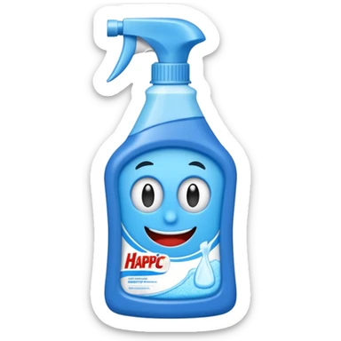 Emojipaper craft style Harpic cleaning product bottle sticker