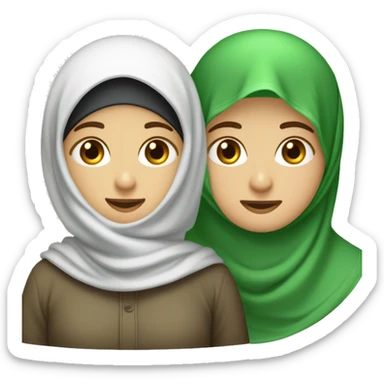 Un homme turc jeune qui prend dans ses bras une femme voilée d’un Hijab vert clair  sticker