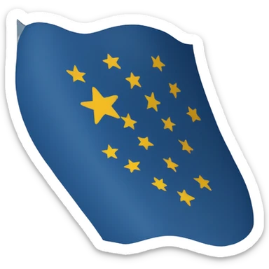  blue base with a crescent and star flag sticker