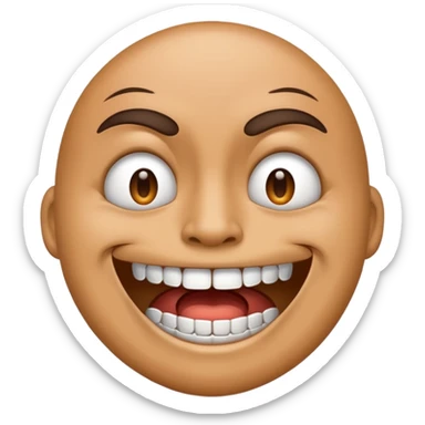 grimacing emoji with silver teeth sticker