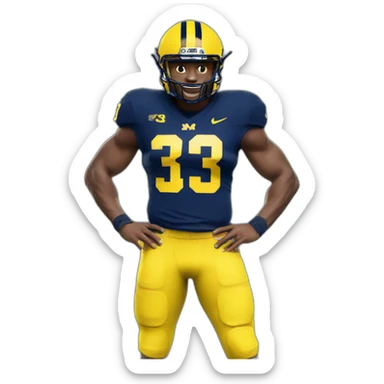 university of michigan football player sticker