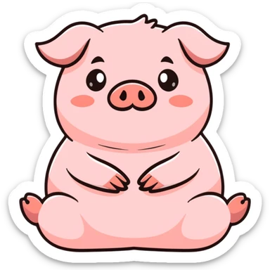 pregnant pig is doing yoga sticker