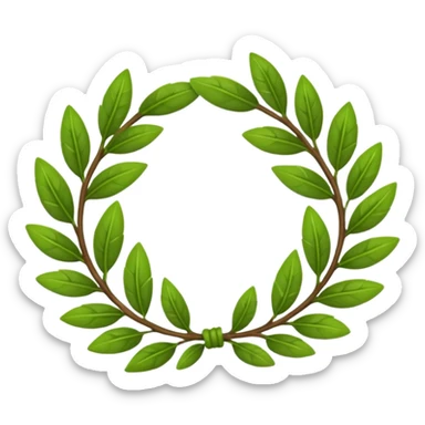 A stylized laurel wreath with thicker, cartoon-like leaves. sticker