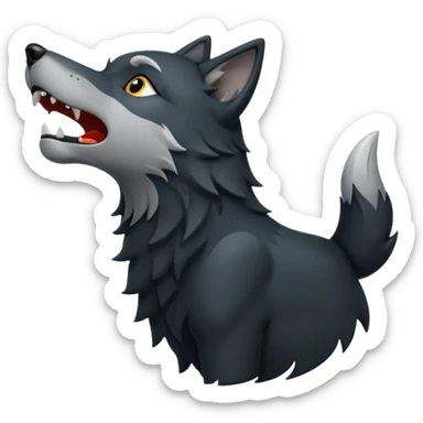 Black wolf howling sticker