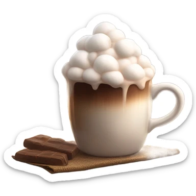 Hot chocolate with marshmallows  sticker