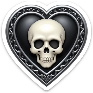 gothic heart with a skull accent sticker