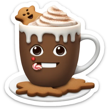 hot chocolate with gingerbread man sticker