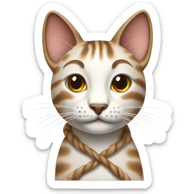 Make a cat with braids sticker