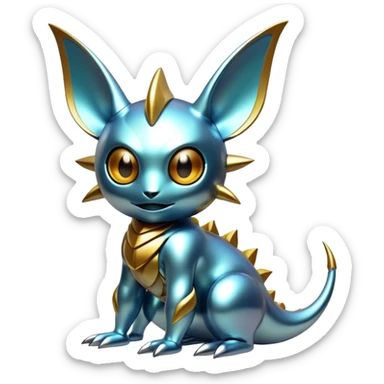 Metallic glossy complex aesthetic-scenery-Fakémon-creature sticker
