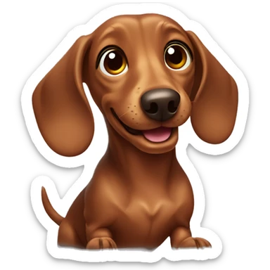brown dachshund playing sticker
