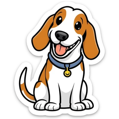 basset hound smiling with teeth sticker