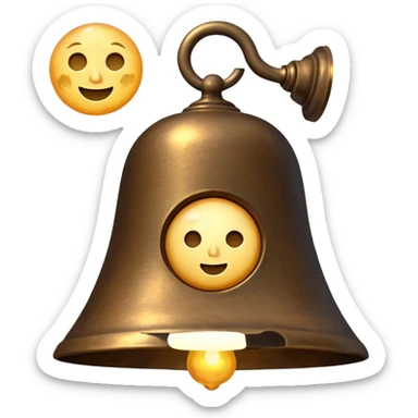 the midnight bell with moon at the back sticker