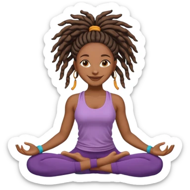 yoga black girl with locs  sticker
