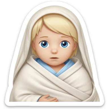 blond blue eye newborn alone sticker