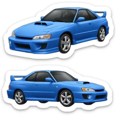 Blue Subaru 22b sticker
