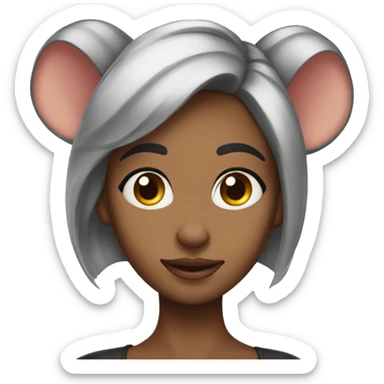 Beautiful girl with mouse ears sticker