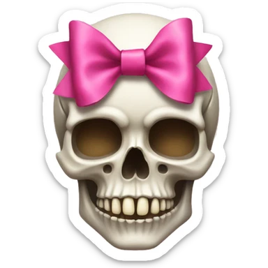 Skull with a pink bow sticker