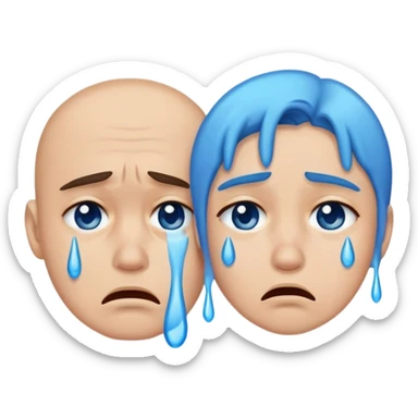 couple crying a lot😭😭😭😭😭 add blue tears  sticker