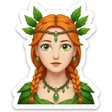 Leaf-necklace druid queen sticker