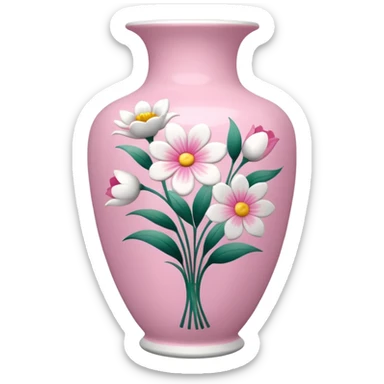 pink and white porcelain with flowers  sticker