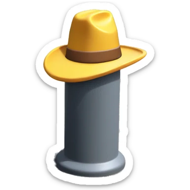 Bollard with cowboy hat sticker