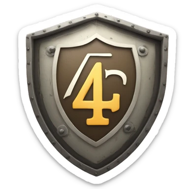 Shield whit a number 45 printed in the middle sticker