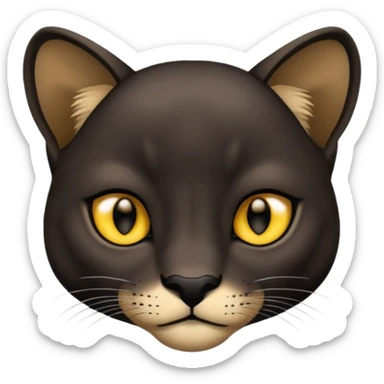 Cute small face black puma sticker