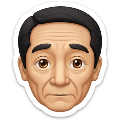 Old man with black hair and eyes but handsome sticker