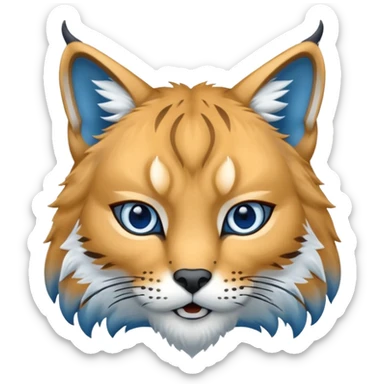 Tête de lynx : très féroce et bleu  sticker