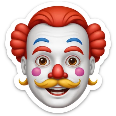 clowns with mustache sticker