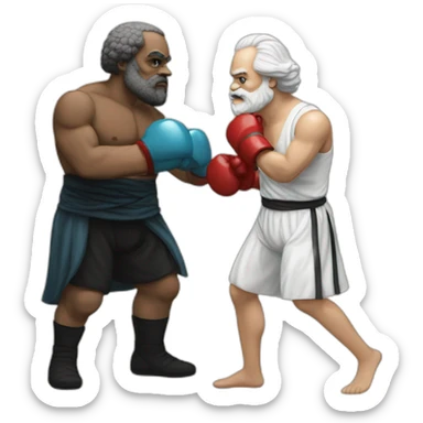 Aristotle boxing with karl Marx sticker
