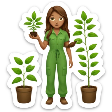 female hero for sustainability full body sticker
