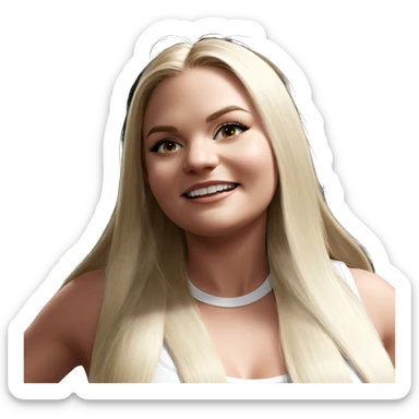 blonde girl with long hair sticker
