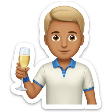 Man Champagne Tennis  sticker