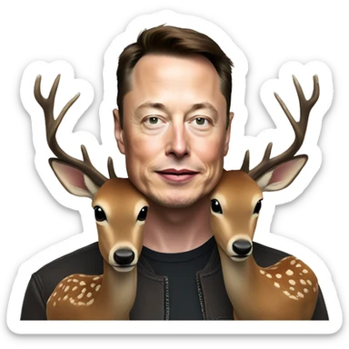 Elon Musk with deer  sticker