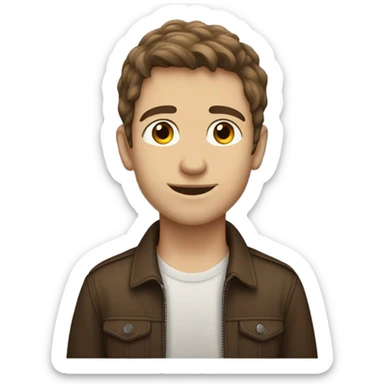 Brown hair Caucasian boy who’s tall and likes music is liberal  sticker