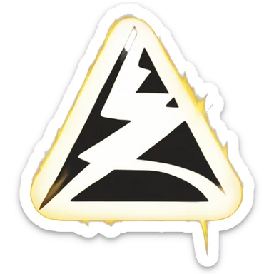 Black lightning sign sticker