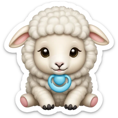 Baby sheep having pacifier  sticker