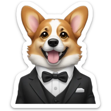 corgi in a suit sticker