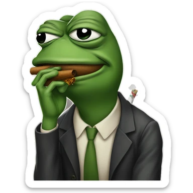 sad and dissapointed pepe frog smoking sticker