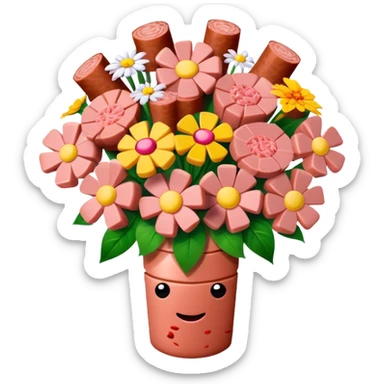 spam meat flower bouquet  sticker