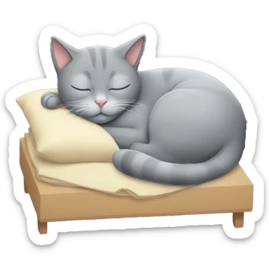 Grey cat sleeping sticker