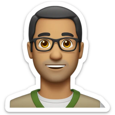 Balding-black-haired-middle-eastern-man-with-glasses sticker