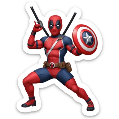 Deadpool with the New England Patriots uniform sticker