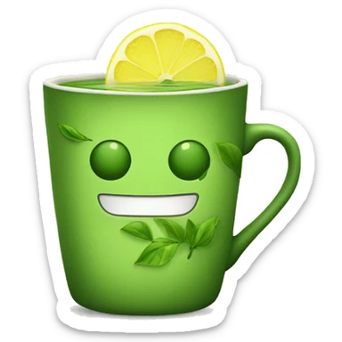Green tea with lemon  sticker