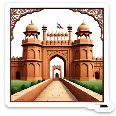Image style of a Delhi red fort sticker